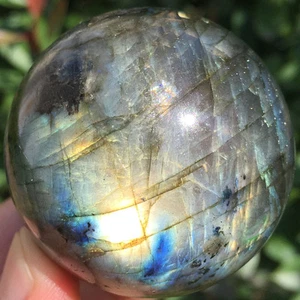 2.05" 204g Madagascar Natural Labradorite Quartz Crystal Sphere Balls ip0176 - Picture 1 of 12