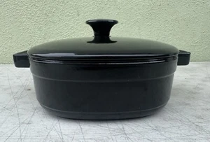KitchenAid Cast Iron 3-Quart Heavy Casserole Pot Black WL401 porcelain enamel - Picture 1 of 15