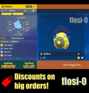 6IV Shiny Bellibolt Pokemon Scarlet and Violet - Picture 1 of 1