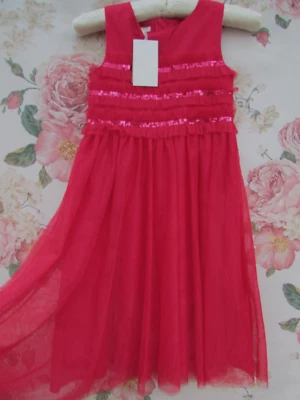 MONSOON BNWT RED Sequin Frilled Tulle Prom Party Occasion Dress 8-9 Years €55 - Image 1 of 4