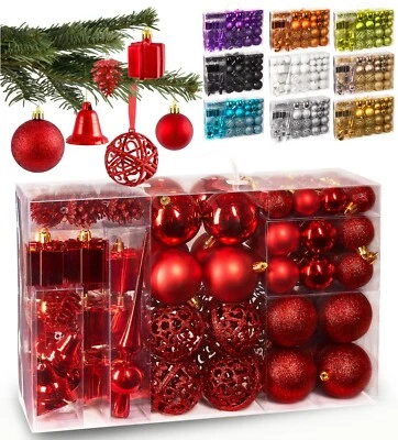 Weihnachtskugeln 101er Set Christbaumkugeln Weihnachtsbaumschmuck mit Baumspitze - Bild 1 von 4