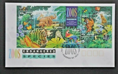 Australia ZOOs Endangered Species FDC 28/9/94 Min Sheet - Image 1 of 2