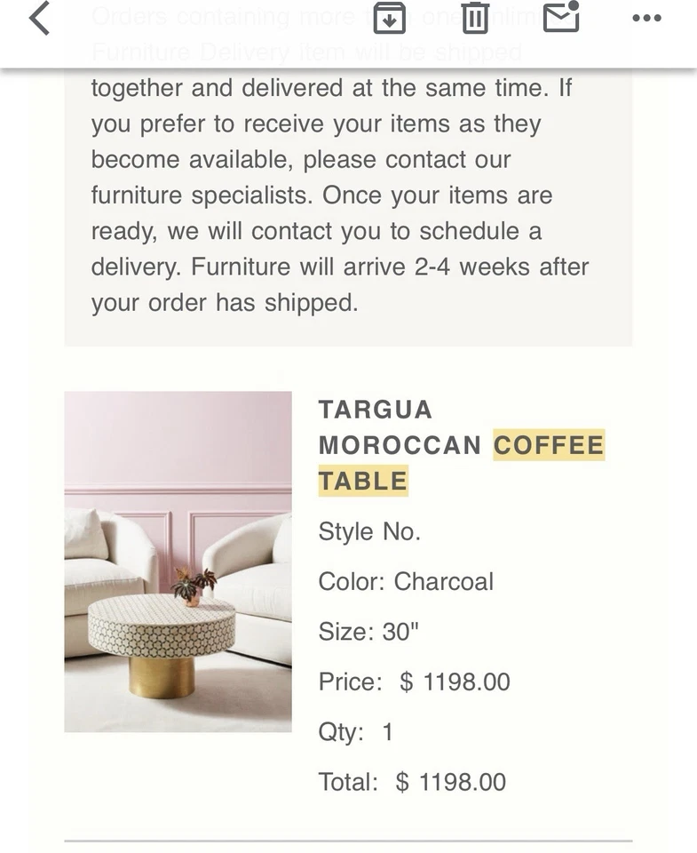 Mesa de centro redonda marroquí Anthropologie Targua Foto 1 de 1