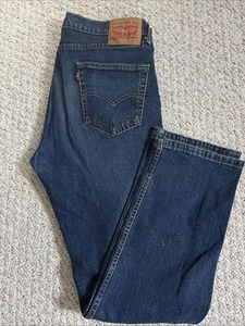 Pantalones de mezclilla azul pierna recta Levis 505 etiqueta 34x32 para hombre - Imagen 1 de 7