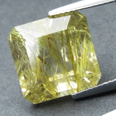 9.43Cts Ravishing Natural Rutilated Quartz Square Cut Collection Loose Gemstone - Image 1 of 4