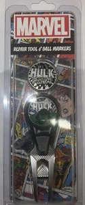 Marvel Hulk Divot Reparaturwerkzeug & 2 Ballmarker grün/schwarz NEU - Bild 1 von 8