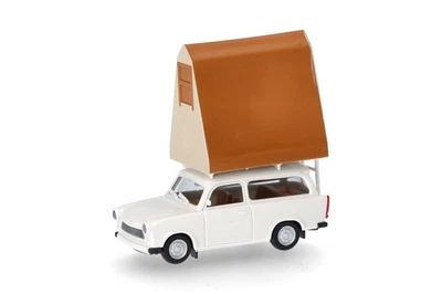 HERPA, TRABANT 601 Universal con tenda da tetto grigio-bianca, 1/87,  HER0241... - Immagine 1 di 4