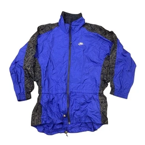 Nike Windbreaker Vintage Zip up Jacket size L Purple Black Gold Color Block - Picture 1 of 14