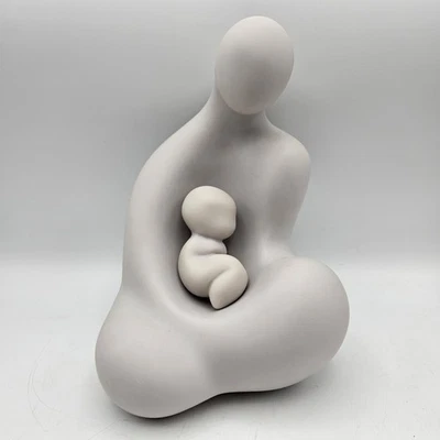 Escultura de mármol fundido vintage de madre e hijo Lado 1994 ~ firmada, Art de Luxe NY Foto 1 de 4