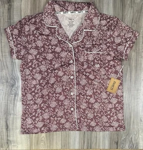 Born Floral Pajama Set Womens Large Short Sleeve Top Pants Lounge Sleepwear NEW - Picture 1 of 13