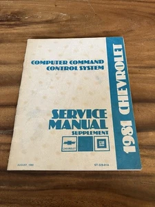 1981 Computer Command Control System Service Manual GM Chevrolet - Foto 1 di 7