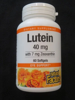 Natural Factors Luteína 40 mg con 7 mg Zeaxantina 60 Cápsulas Blandas Soporte para Ojos Foto 1 de 2
