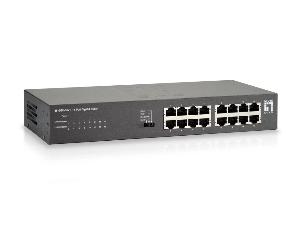 LevelOne GEU-1621 switch di rete Gigabit Ethernet (10/100/1000) Grigio - Immagine 1 di 3