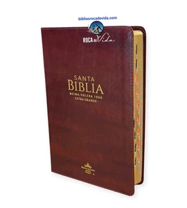 Biblia Letra Grande 12 puntos RV1960 imitacion piel cafe Índice Y Concordancia - Picture 1 of 6