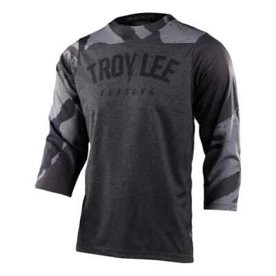 Troy Lee Designs Ruckus Cycling 3/4 Sleeve Jersey Camo Black Heather Mens Medium - Image 1 of 2