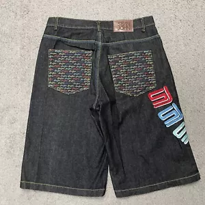 Pantalones Cortos De Colección Sean John Para Hombres 36 Negros Sueltos Bordados Hip Hop Patinador Cyber Y2K - Imagen 1 de 13