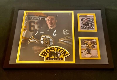 🥅🏒NHL BRAD MARCHAND 8x10 PHOTO, 11x14 MAT,  BRUINS PATCH, & CARD - Image 1 of 4