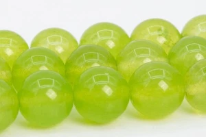 10 mm Limettengrün Jade Perlen Klasse AA Rund Edelstein Lose Perlen - Bild 1 von 4