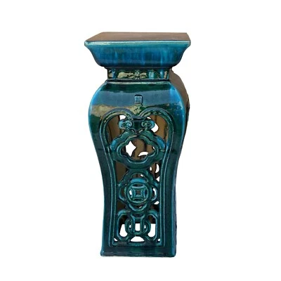 Керамическая глина зеленый квадратный высокий пьедестал стол цветок дисплей стойка cs7011 - Изображение 1 из 4