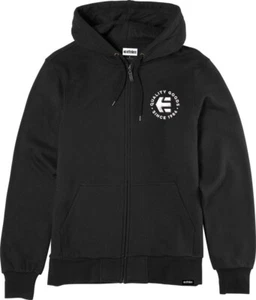 Etnies Since 1986 Negro Blanco Hombre Cremallera Sudadera con Capucha L Monopatín - Imagen 1 de 2
