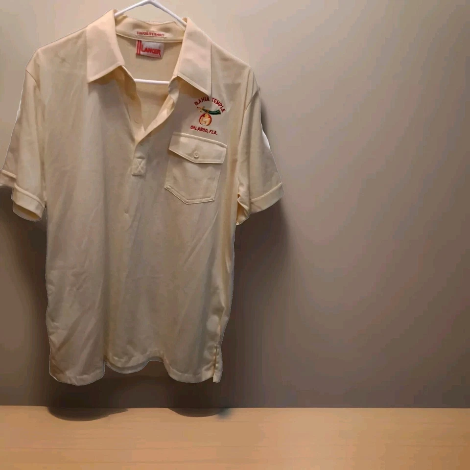 Vtg Men's Size L  Lancer By David Winter Bahia Temple Embroidered Logo Shirt  - Image 1 of 4