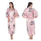 Womens Satin Kimono Bridesmaid Robes Bathrobe Nightie Dresses Gown Nightwear