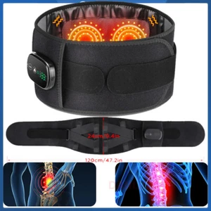Red Light Therapy Heated Massage Belt Back Support Waist Vibration Massager Pad - Picture 1 of 24