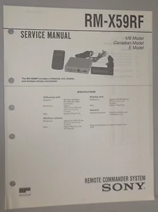 Sony Car CD Changer Wireless Remote Commander System RM-X59RF OEM Service Manual - Picture 1 of 1