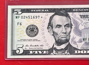 2013 STAR NOTE* $5 FIVE DOLLAR ( ATLANTA F ) UNCIRCULATED - Picture 1 of 3