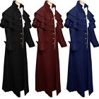 Men's Jackets Long Trench Cape Cloak Costum Victorian Style Medieval Frock Coat