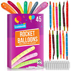 15-90 Rocket Balloons and Pipes Striped Noisy Birthday Party Bag Filler Kids Fun