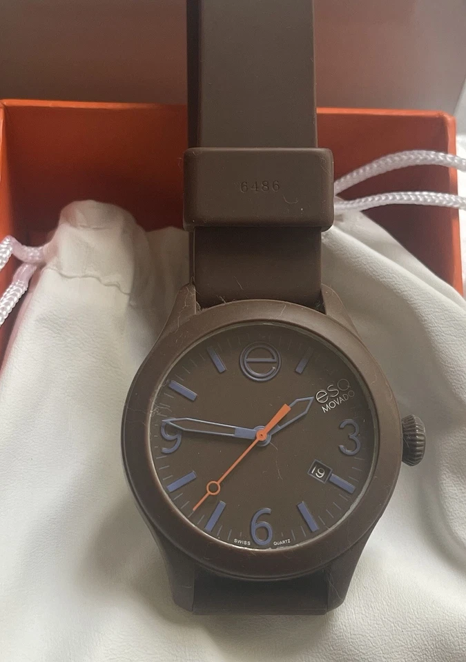 Reloj deportivo de lujo ESQ By Movado para mujer de acero de silicona Swiss Movt/marrón Foto 1 de 4