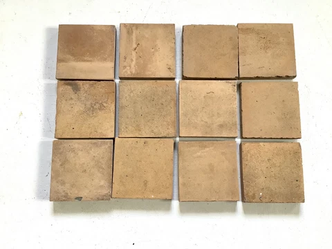 12 Yellow Reclaimed Encaustic Victorian Floor Tile 3” x 3” x 1/2” Cover