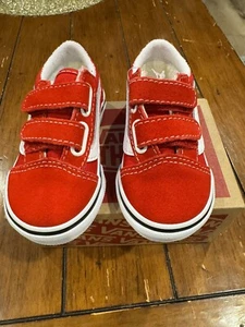 NIB Vans Old School V In Racing Red Canvas Youth Size 5.5 - Picture 1 of 8