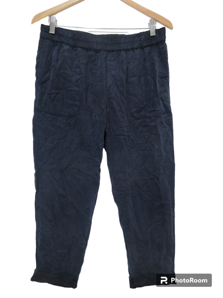 Talla S Suave Joie PULL ON 100% LYOCELL Pantalones Cintura Elástica Informal Azul Corto Capri Foto 1 de 4