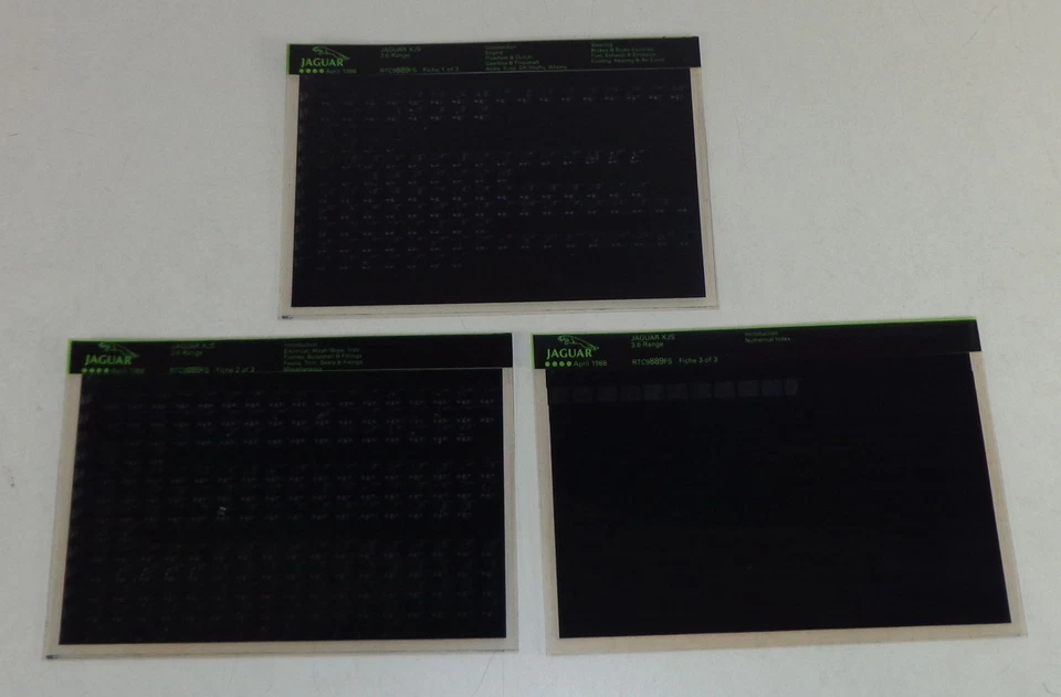 Microfiche Catalogo Ricambi / Spare Parts List Jaguar Xjs 3.6 Stand 04/1988 - Immagine 1 di 1