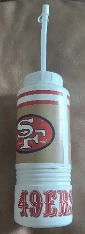 Vintage NFL San Francisco 49ers Water Bottle Complete Set Made In USA Cover