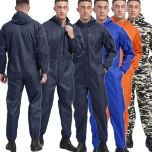 Herren Arbeit Kapuze Sicherheit Overall Mechaniker Overalls Langarm Anzüge Arbeitskleidung - Bild 1 von 48
