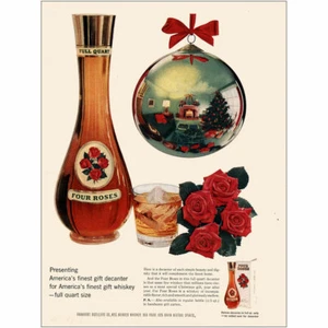 Four Roses Whiskey 1955: Finest Gift Decanter Vintage Print Ad - Bild 1 von 1