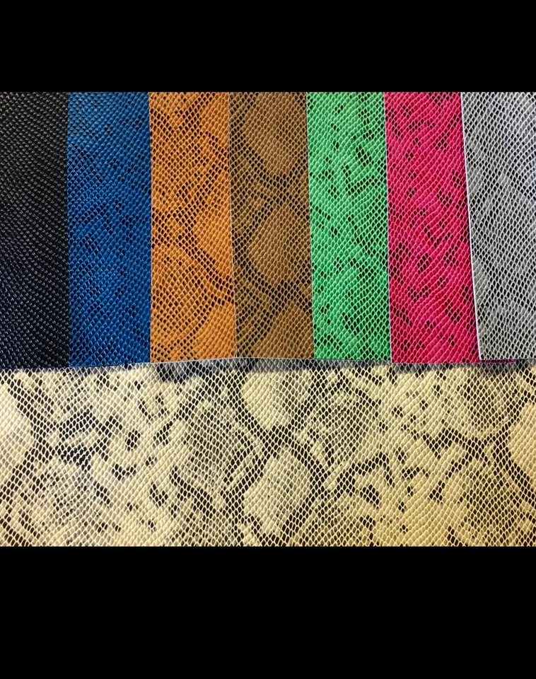 vinyl faux Fake leather small Snake Python Embossed fabric sold by yd free ship - Image 1 of 1