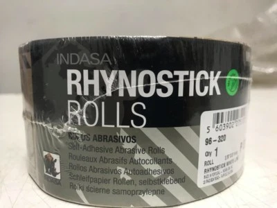 Rollo de papel de lija autoadhesivo Rhynostick White Line P 320 grano 2,75"X27 1/4 yarda Foto 1 de 4