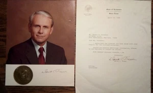 Louisiana Governor David Treen Autograph - Signed Photo w/State Seal & Letter - Picture 1 of 1