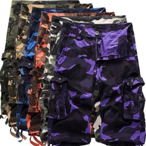 Lockere bunte Camouflage Hose Freizeit Strand Shorts Cargoshorts Streetwear - Bild 1 von 18