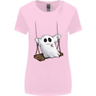 A Ghost on a Swing Halloween Funny Spirit Womens Wider Cut T-Shirt