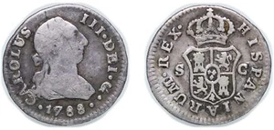 Spain 1788 S C ½ Real Silver 813 VF - Picture 1 of 1