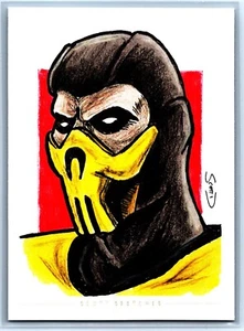 Scorpion Mortal Kombat Sketch Card Scott Sketches Trading Card Print Fan Art - Picture 1 of 2