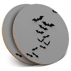 2 X Coasters Bw - Cool Halloween Bats  #35643