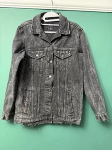 Bershka Denim Jacket. Mens XXS. Black Denim. SKU 49011 - Picture 1 of 8