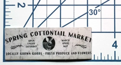 Spring Cottontail Market Sign - Die Cut Paper Sticker Scrapbooking Ready to Ship - Image 1 of 2