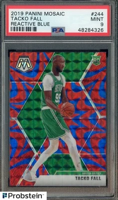 2019 Panini Mosaic Reactive Blue Prizm #244 Tacko Fall Celtics RC Rookie PSA 9 - Image 1 of 2